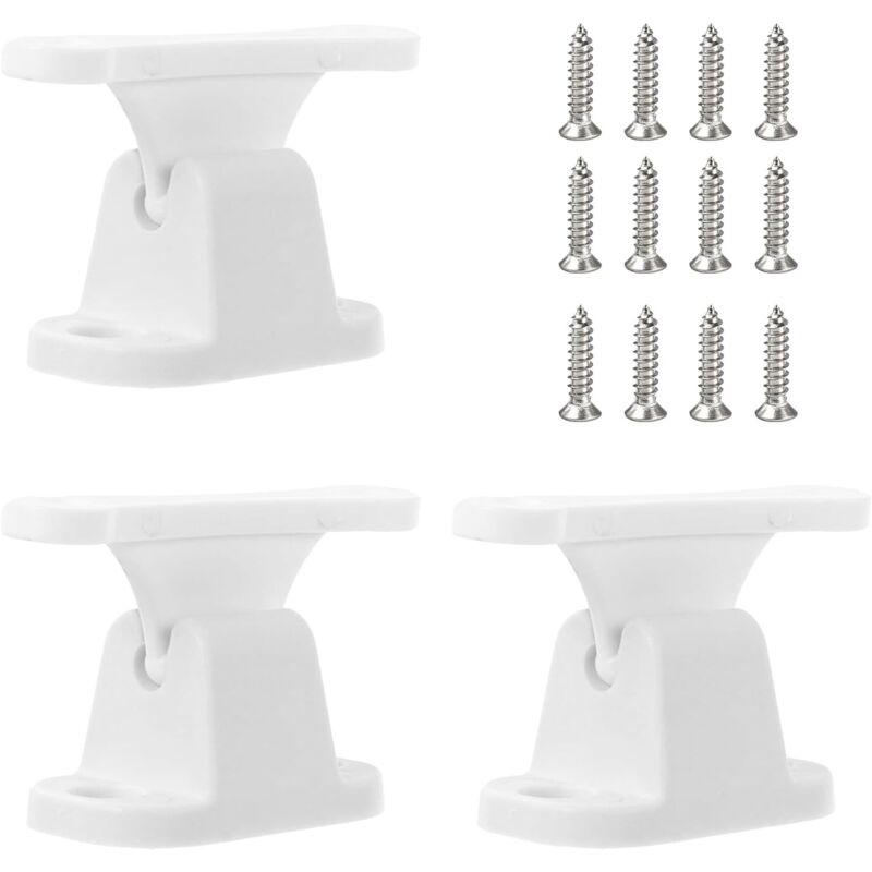 Paar weiße Wohnwagen-Türstopper, Türhalterungen aus Kunststoff mit 12 Schrauben, T-förmige Türstopper für Wohnwagen und Wohnmobile, Türstütze für