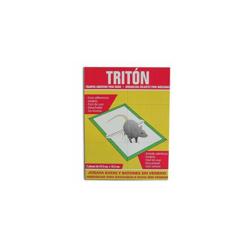 Triton - Pack 2 -Klebstoff -Fallen fЩr Ratten und Muse (24,5 x 18,5 cm)