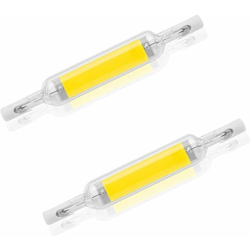 2er-Pack R7S 10 W 78 mm dimmbare LED-Lampen, Kaltweiß 6000–6500 K, 100 W Halogen J78-Ersatz, doppelseitiges R7S-Sockelrohr, 360-Grad-Abstrahlwinkel,