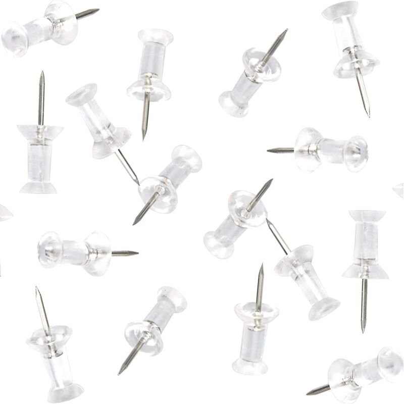 Pack von 120 Push Pins Push Pins Transparente Push Pins, Pin Board Pins im Aufbewahrungskasten Klare Zeichnung Pins für Cork Board, Karte, Fotos,