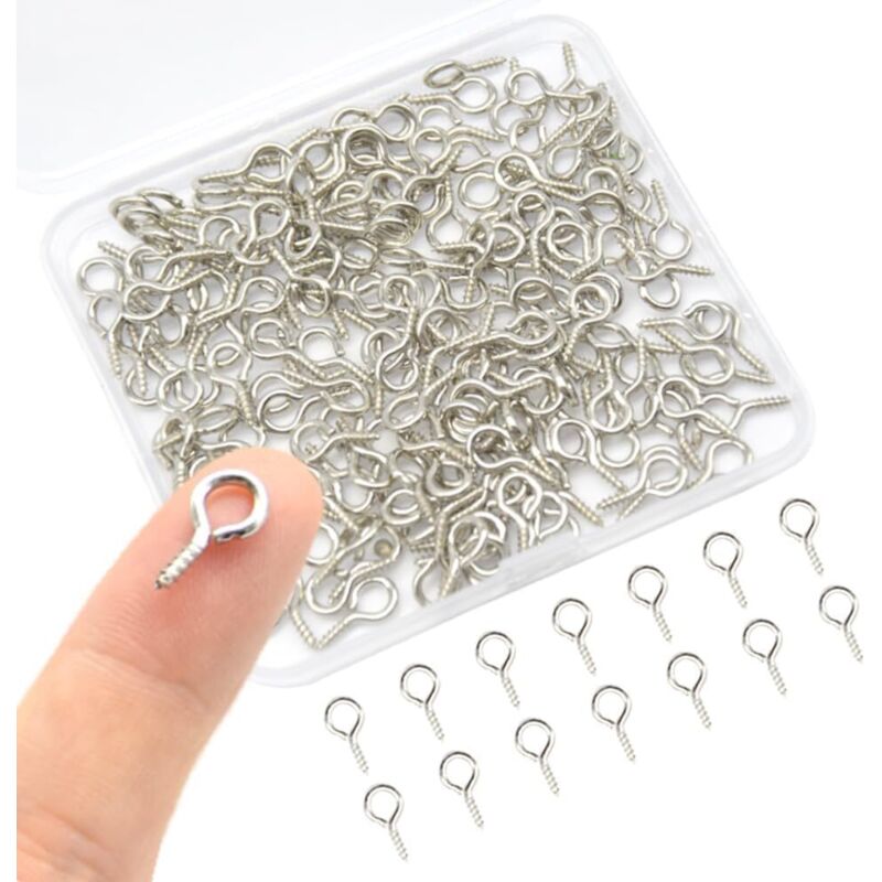Bluedeer - Pack von 300 kleine Augen Schrauben, Schraubenösen, kleine Augen Schrauben Nägel, Mini Schraubenhaken für diy Schmuck Herstellung, Perlen