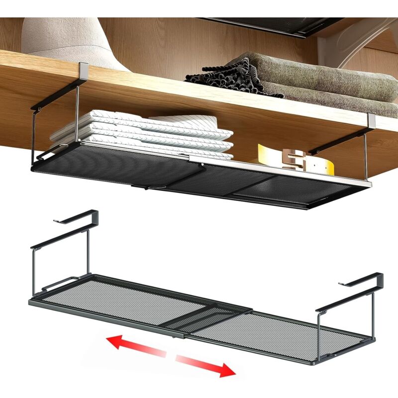 Packung Aufbewahrungskorb für unter das Regal, Hängeregal-Organizer, erweiterbarer zusätzlicher Stauraum unter dem Schrank für Vorratsschrank,