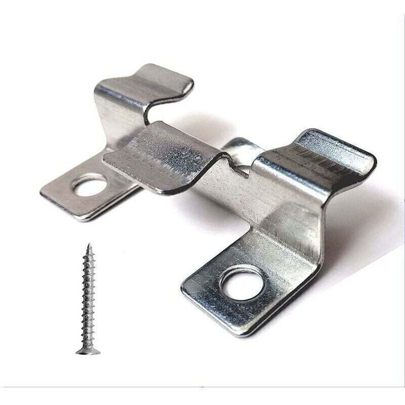 Packung mit 100 Befestigungsclips für WPC-Terrassendielen mit Edelstahlschrauben (1 cm Höhe)