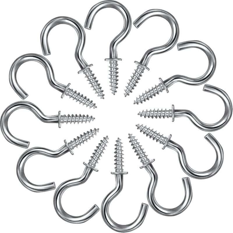Packung mit 120 Metall-Schraubhaken für Tassen, Kleiderbügel mit Schrauben, Deckenhaken, Schraubhaken für Schränke, zum Aufhängen von Tassen,