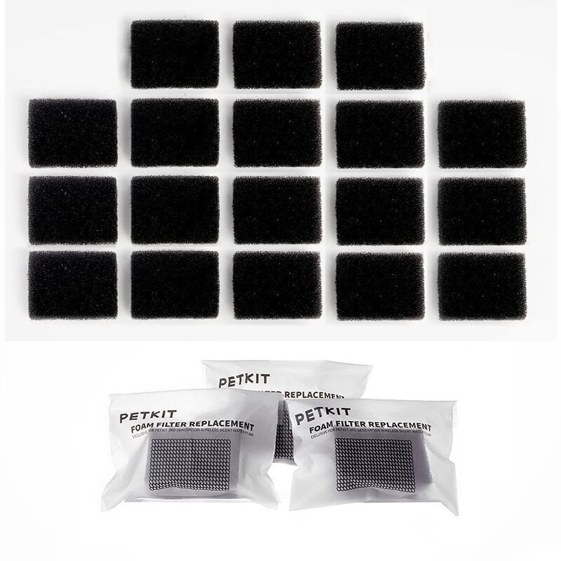 Packung mit 18 Ersatzschaumstofffiltern, kompatibel mit den kabellosen Pumpen und Trinkbrunnen PETKITEversweet 3 Pro/Solo 2/Solo SE für Haustiere