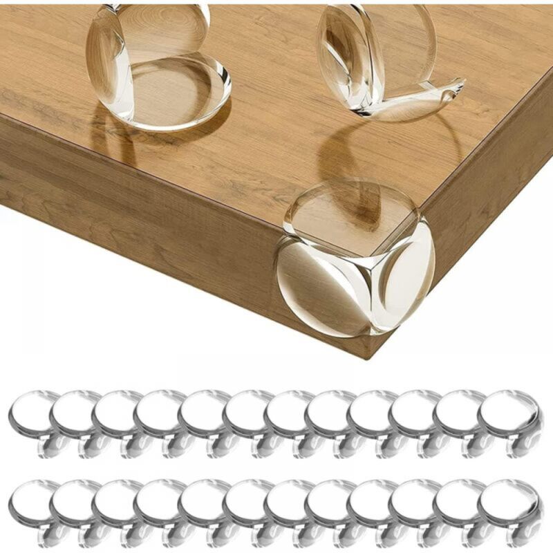 Packung mit 24 transparenten Eckenschützern für Tische, Sicherheitsmöbel, Schreibtische und Kinderbetten.