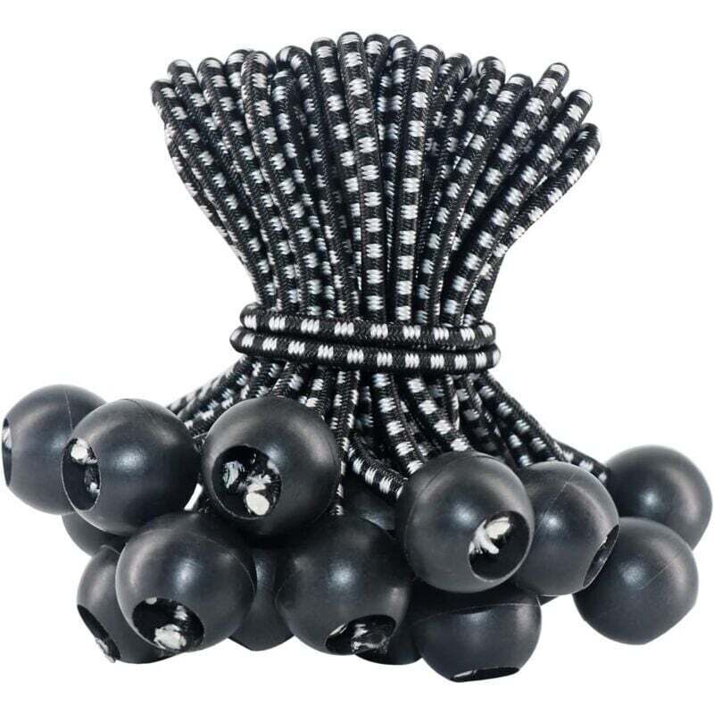Packung mit 50 elastischen Bungee-Seilen (10 cm) mit Kugeln für Pavillons, Planen, Zelte, Markisen, Banner und Campingausrüstung