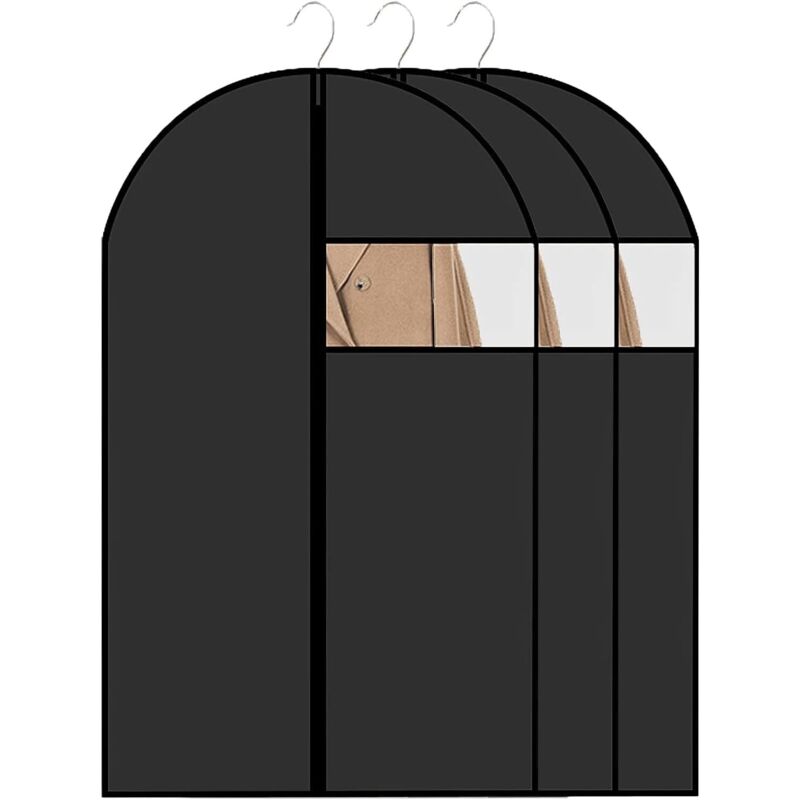 Packung PEVA-Kleiderhüllen 60x120cm, wasserdicht, staubdicht, Kleiderschutzhülle mit Reißverschluss, Kleiderschutzhülle zum Aufhängen für Hemden,