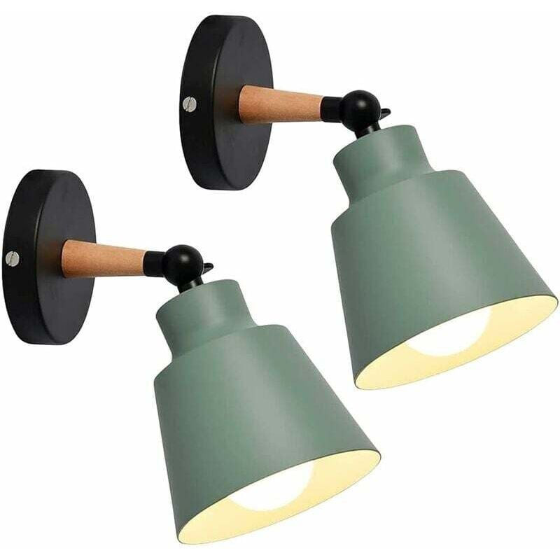 Packungen Vintage Industrielle Wandleuchten Deckenlampen E27 Verstellbare Metall Innen Retro Wandlampe für Schlafzimmer Küche Restaurant (Grün)