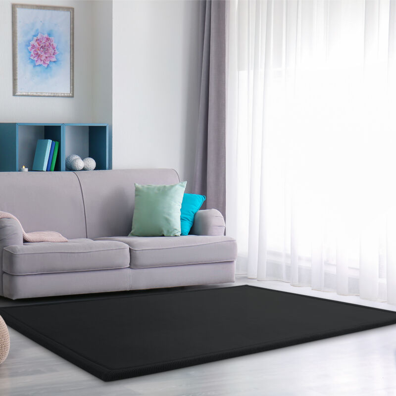 Paco Home Kinderteppich Kinderzimmer Teppich Baby Spielteppich Flauschig Rutschfest Deko 160x220 cm, Schwarz