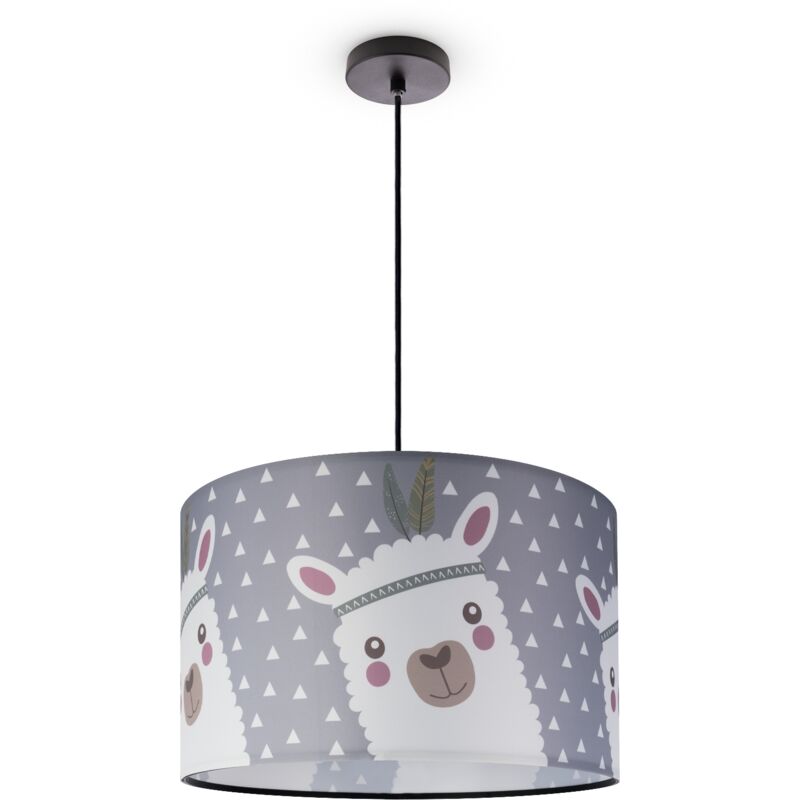 Paco Home Deckenlampe Kinderzimmer Pendelleuchte Babyzimmer Feuerwehr Straße Polizei E27 Pendelleuchte - Schwarz, Design 8 (Ø45,5 cm)