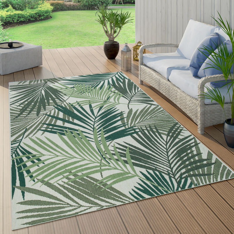 Paco Home - Outdoor Teppich Wetterfest Balkon Palmen Dschungel Florales Boho Muster Grün 80x150 cm, Grün