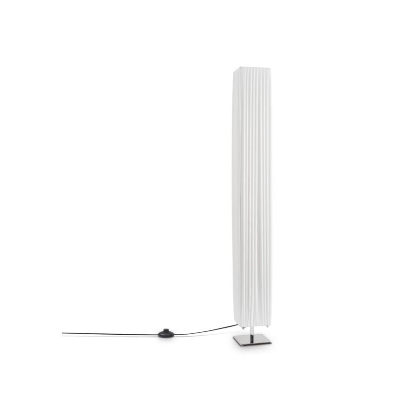 Stehleuchte Tischleuchte Wohnzimmer Nachttischlampe Lampenschirm Holz Modern Chrome, Stehleuchte - Chrome - Paco Home