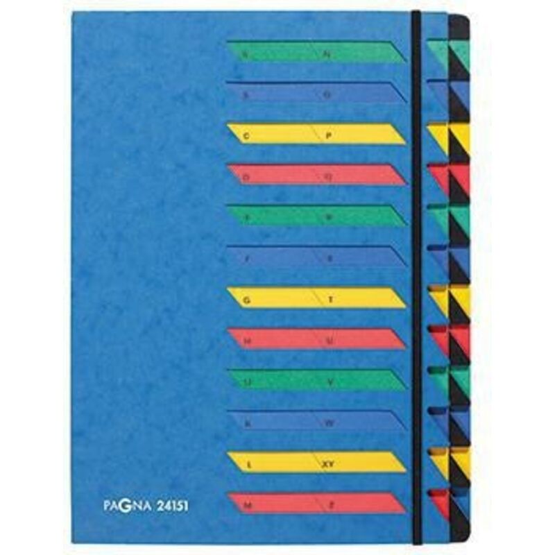 Ordnungsmappe Deskorganizer Classic din A4 Pressspan Farbe: blau Farbe des Fächerblocks: mehrfarbig 24 Fächer