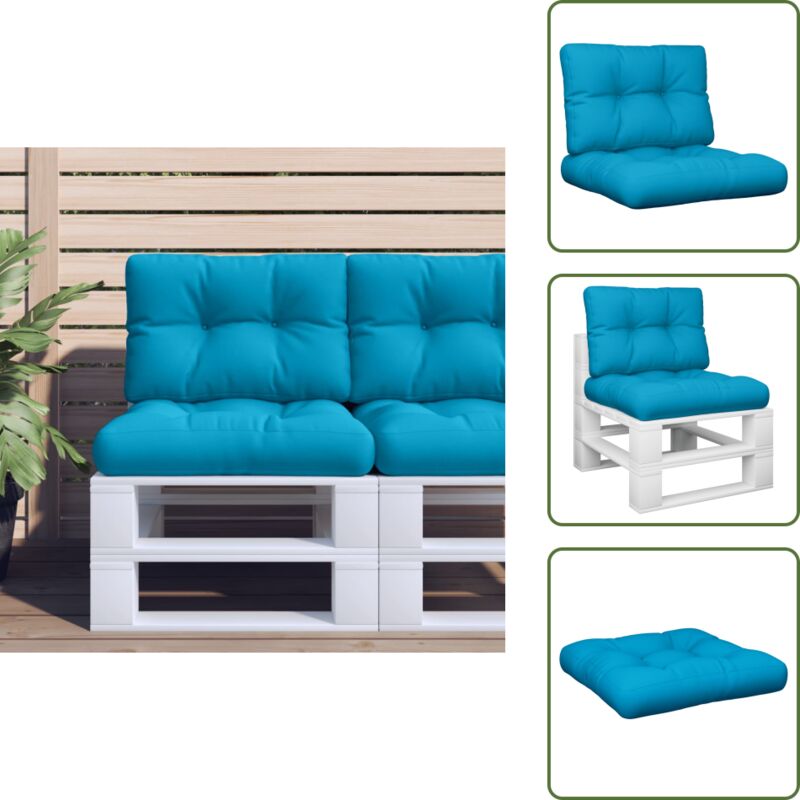 Vidaxl - Palettenkissen 2 Stk. Blau Stoff - Sitzkissen - Gartenkissen - Balkonkissen - Polstersitz - Außenkissen