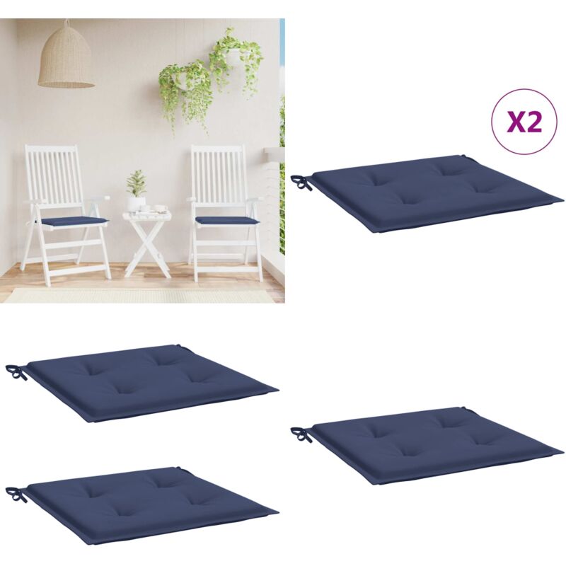 Palettenkissen 2 Stk. Marineblau 40x40x3 cm Oxford-Gewebe - Sitzkissen - Palettenkissen - Gartenkissen - Terrassekissen - Outdoorkissen - Home &