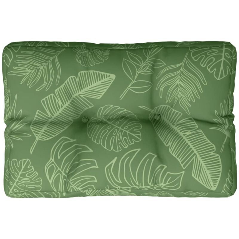Palettenkissen Blattmuster 50x40x12 cm Stoff vidaXL