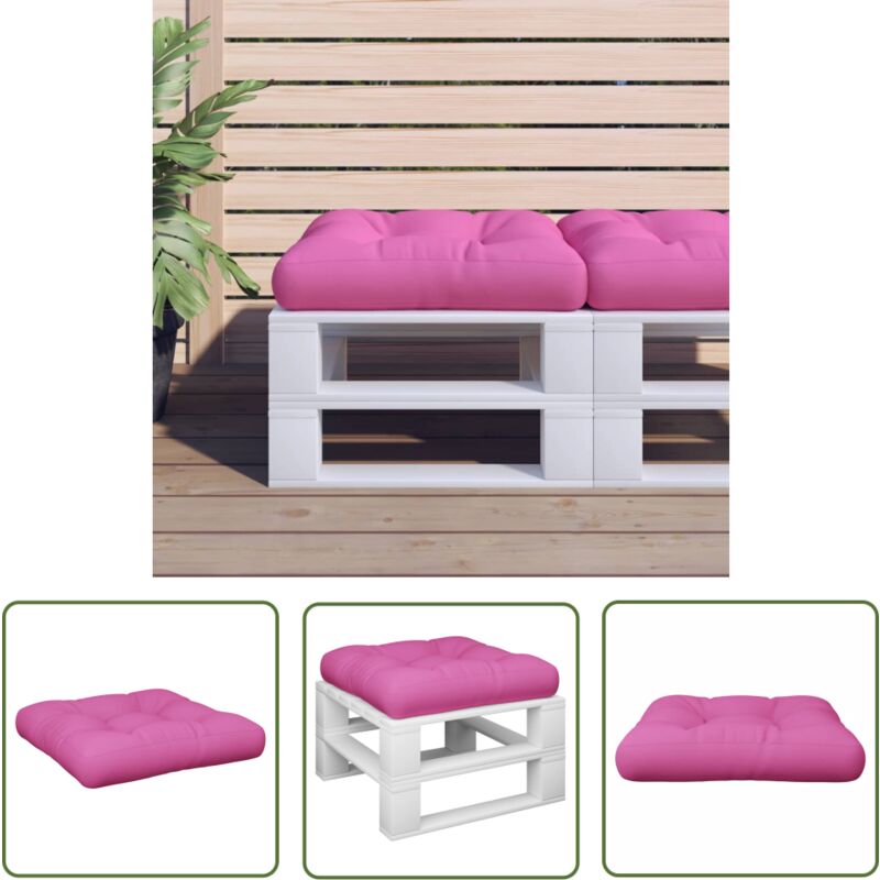 The Living Store Palettenkissen Rosa 60x61,5x10 cm Oxford-Gewebe - Sitzkissen - Palettenkissen - Gartenkissen - Outdoorkissen - Wohnzimmerdekoration
