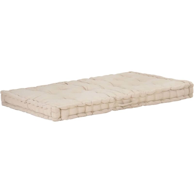 Palettenkissen Baumwolle 120×80×10 cm Beige - Vidaxl