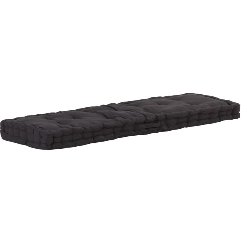 vidaXL Palettenkissen Baumwolle 120×40×7 cm Schwarz