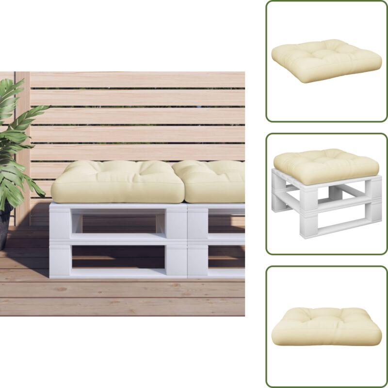 Palettenkissen Creme 60x60x12 cm Stoff - Palettenkissen - Palettenmöbel Kissen - Palettensofa Kissen - Kissen