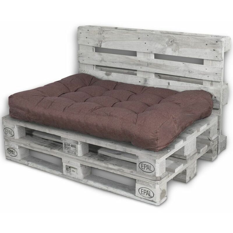 Palettenkissen Palettenauflagen Sitzkissen Rückenlehne Kissen Palette Polster Sofa Couch Braun - Sitzfläche
