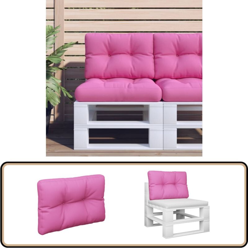 Palettenkissen Rosa 60x40x12 cm Stoff - Sitzkissen - Palettenkissen - Gartenkissen - Outdoorkissen - Polstersitz