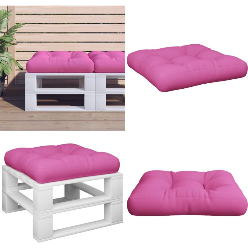 Palettenkissen Rosa 60x60x12 cm Stoff - Sitzkissen - Palettenkissen - Gartenkissen - Outdoorkissen - Polstersitz - Home & Living