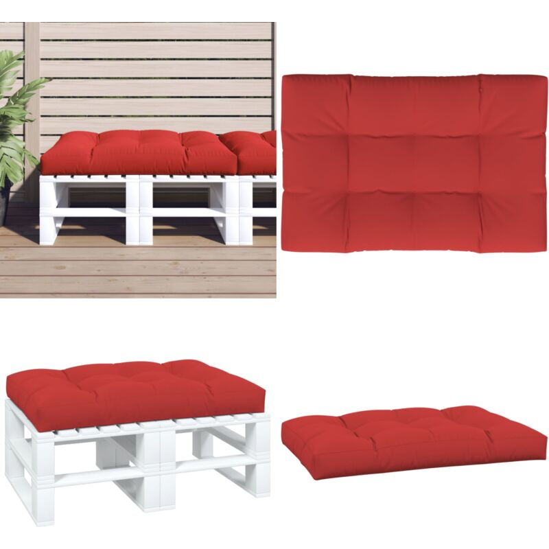 Palettenkissen Rot 120x80x12 cm Stoff - Sitzkissen - Palettenkissen - Gartenkissen - Außenkissen - Polyesterkissen - Home & Living