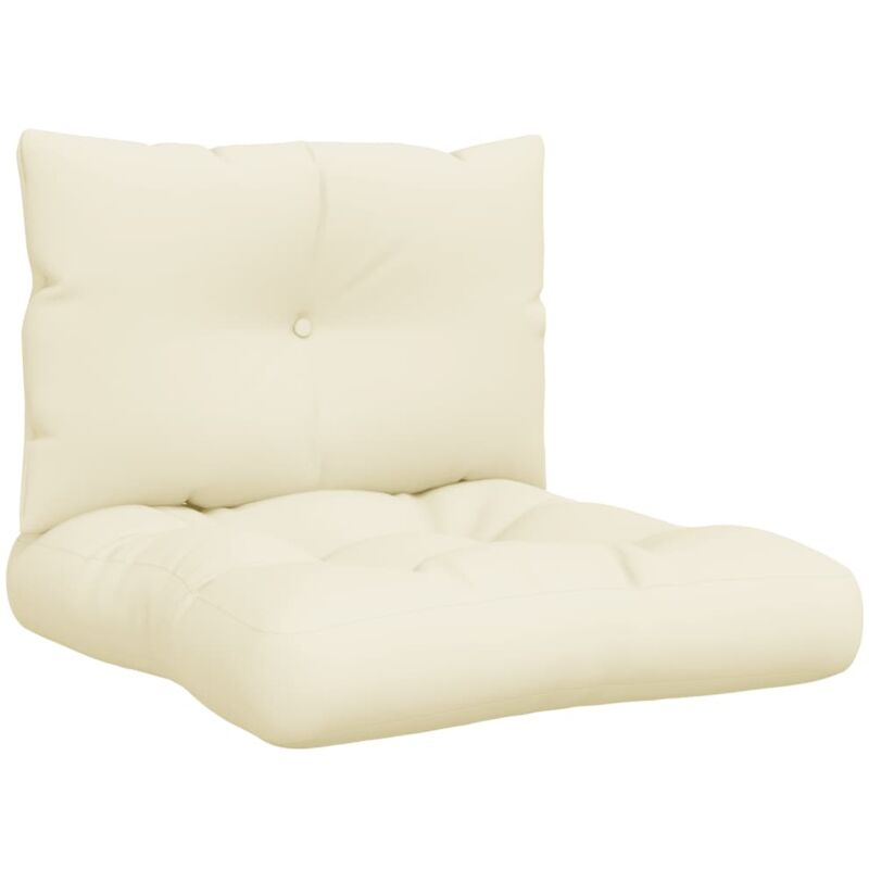 Palettenkissen 2-tlg. Creme Stoff Vidaxl