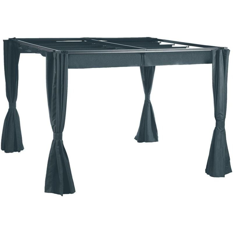 Gartenlauben-Vorhänge Palmeira in Schiefergrau - Für Palmeira 3 × 3 m (4 Vorhänge) - Hespéride