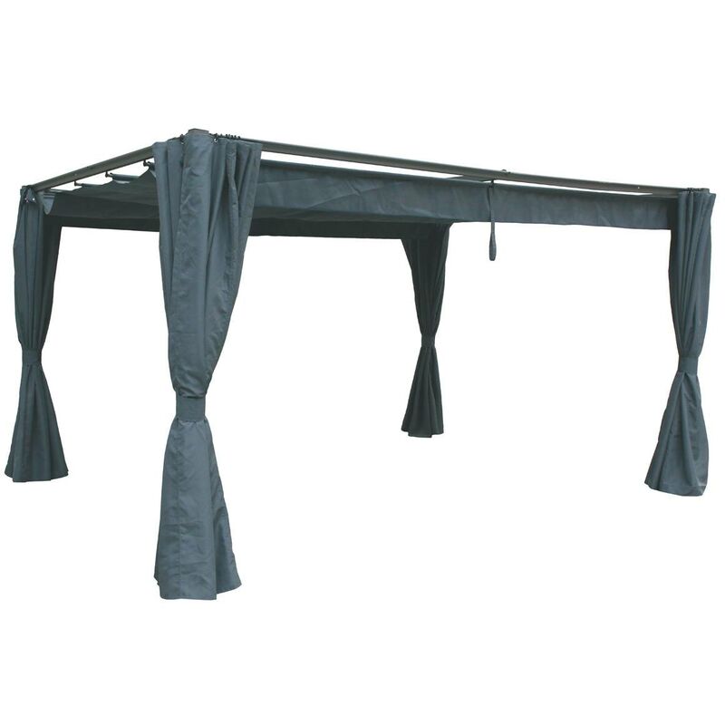 Hesperide - Gartenlauben-Vorhänge Palmeira in Schiefergrau - Für Palmeira 4 × 3 m (4 Vorhänge) - Hespéride