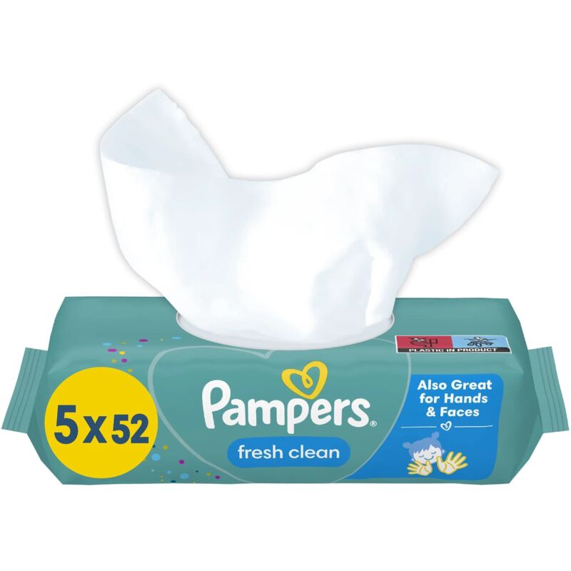 Pampers Feuchte Tücher Fresh Clean 5x Babyfeuchttücher, 260 Stück