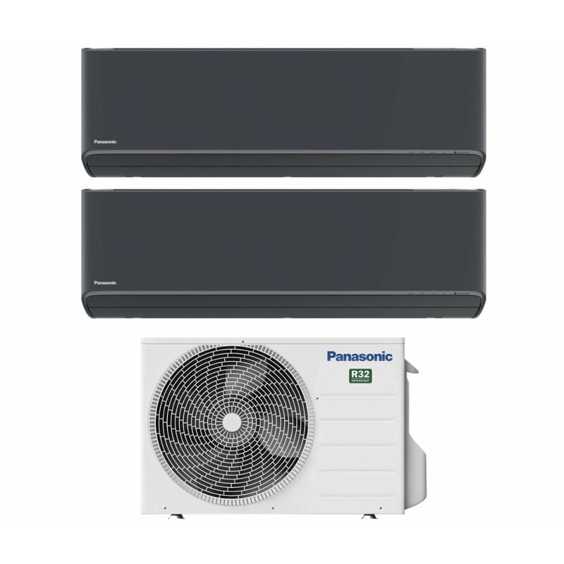 Dual Split Inverter-Klimagerät Serie Etherea Dark 12+12 mit CU-2Z50TBE R-32 Wi-Fi Integrated Farbe Graphit Grau 12000+12000 - Panasonic