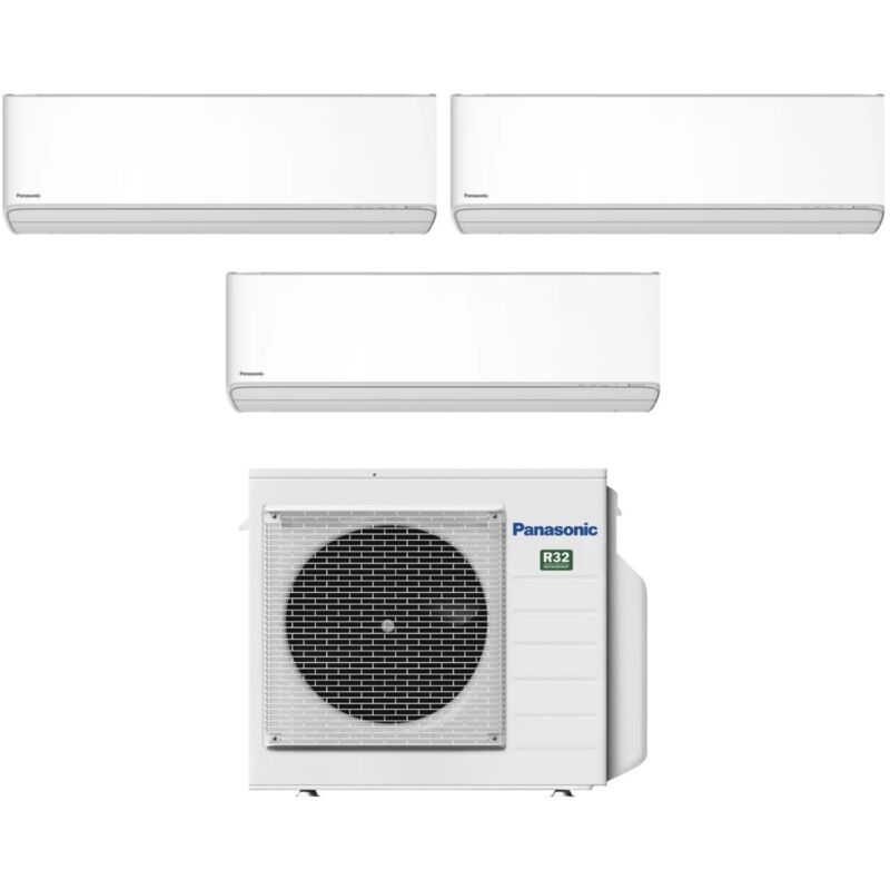 Panasonic - Trial Split Inverter-Klimagerät Serie Etherea Weiß 9+9+9 mit CU-3Z52TBE R-32 Wi-Fi Integrated 9000+9000 Weiß