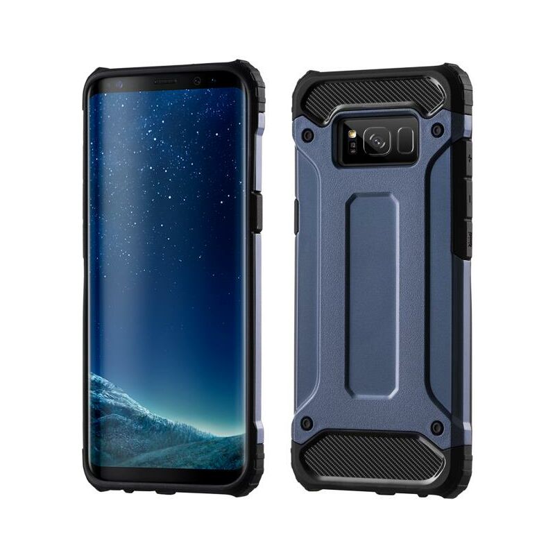 Markenlos - Panzerhülle Bumper Hybrid Armor SchutzHülle kompatibel mit Samsung Galaxy A72 (A725F) Silikon Hülle Zubehör Tasche Panzerschale Panzer in