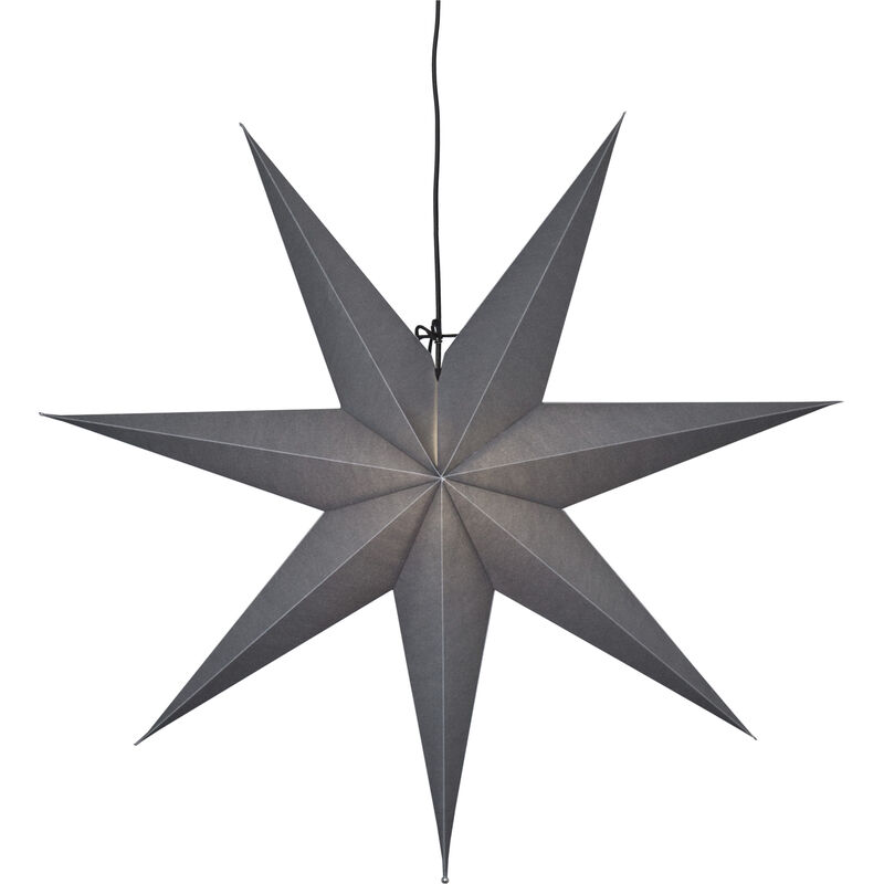 Best Season - Star Trading Weihnachtsstern Ozen von Star Trading, 3D Papierstern Weihnachten in Grau, Dekostern zum Aufhängen mit Kabel, E14 Fassung,