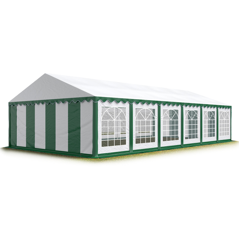 Party-Zelt Festzelt 6x12 m Garten-Pavillon -Zelt pvc Plane 700 n in grün-weiß Wasserdicht