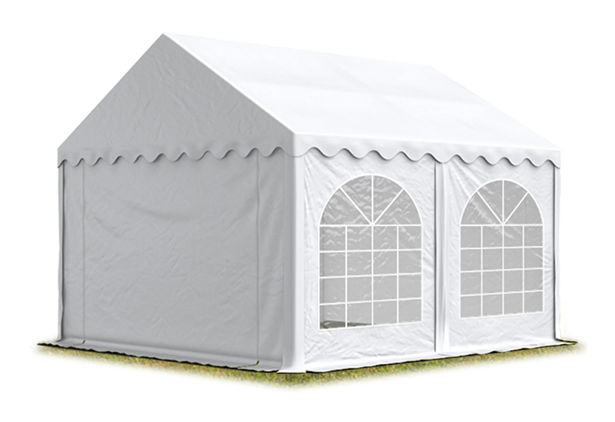 Festzelt Partyzelt 3x5 m premium, hochwertige pvc Plane 750 n in weiß 100% wasserdicht mit Bodenrahmen - Toolport