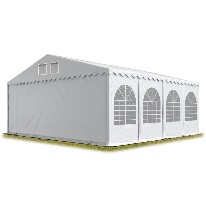Festzelt 8x8 m Partyzelt Eventzelt XXL 2,6m hoch weiß Pavillon PVC 1400 N 100% wasserdicht