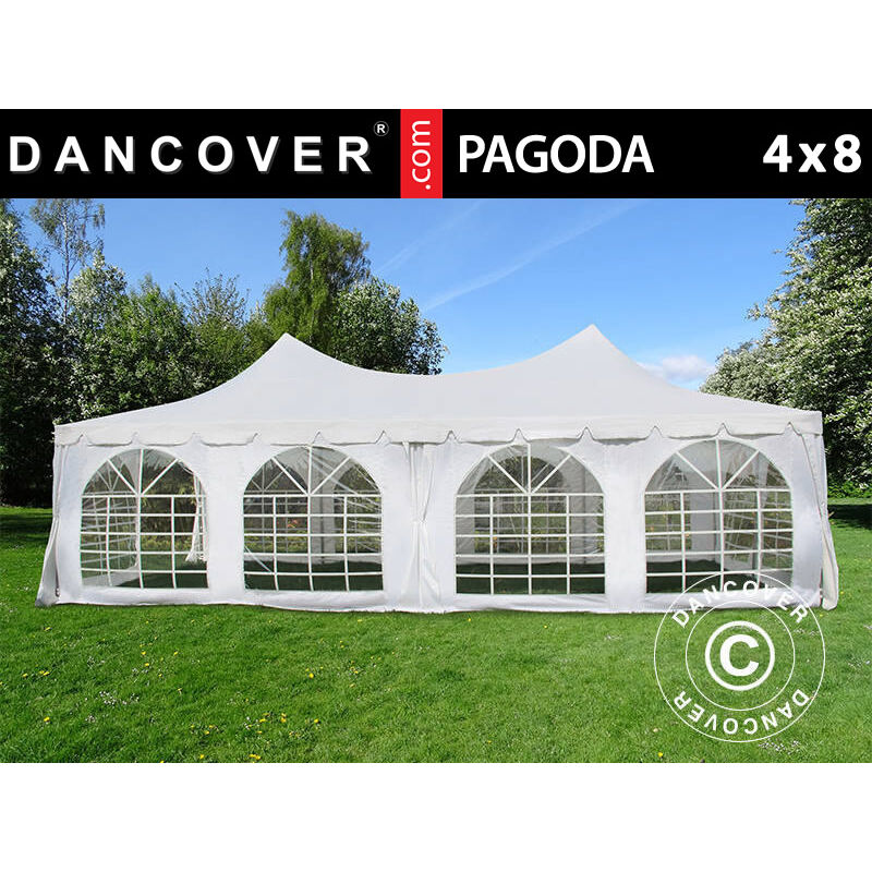 Partyzelt Pavillon Festzelt Dancover Pagoda 4x8m, weiß