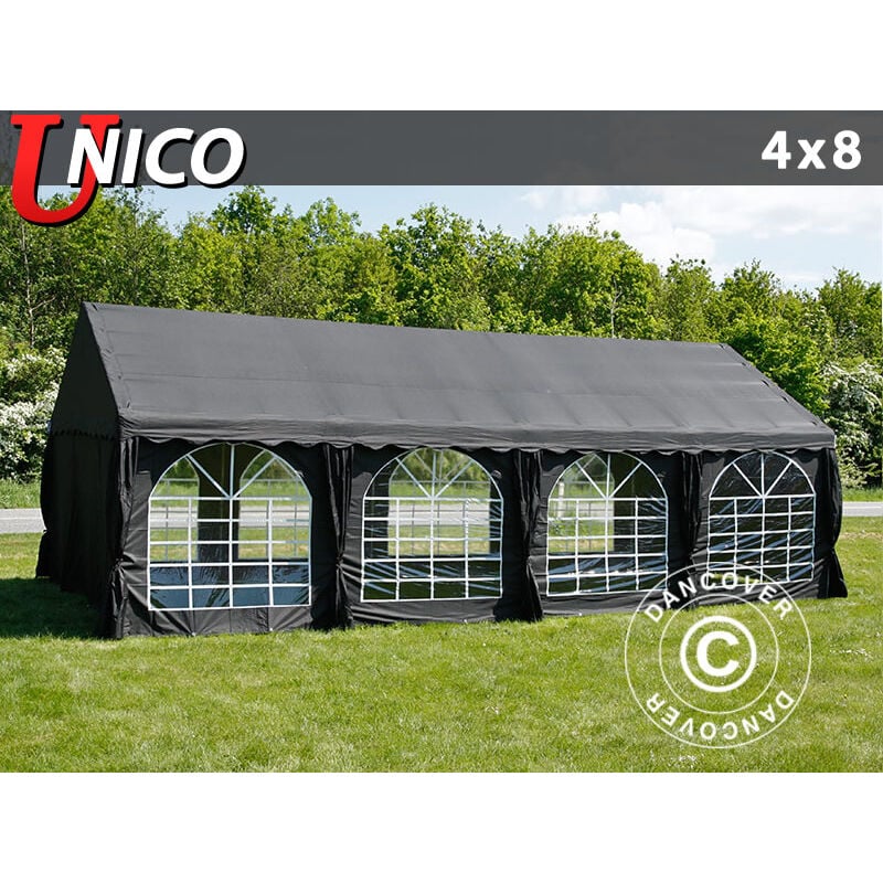 Partyzelt Pavillon Festzelt Dancover unico 4x8m, Schwarz