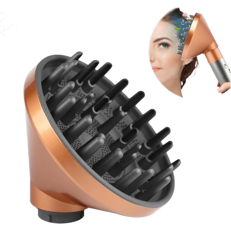Passender Dxyue-Diffusor für Dyson Airwrap Styler HS01 HS05, verwandelt Ihren Haarstyler in einen Haartrockner (Gold)