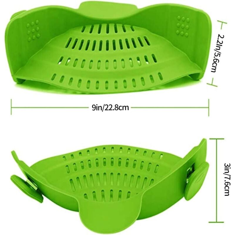 Silikon-Clip-on-Sieb, Clip-on-Küchensieb für Nudeln, Fleisch, Gemüse und Obst, Hitzebeständiges Silikon-Küchensieb, Passt in fast alle Gläser, Rot