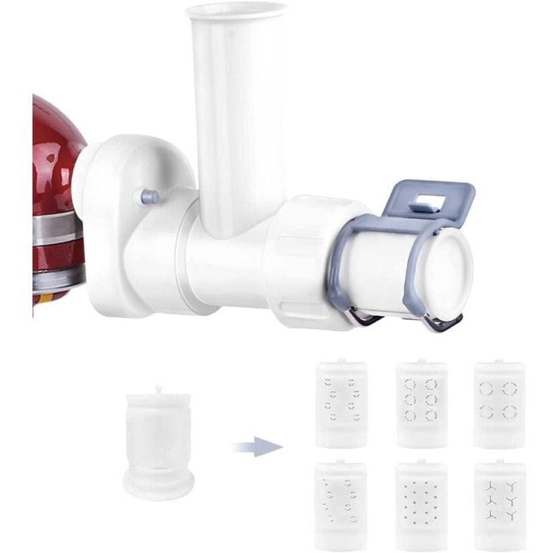 Accessoire de pâtes pour mixeur KitchenAid avec 6 formes différentes de sortie de pâtes, accessoire durable pour mixeur KitchenAid