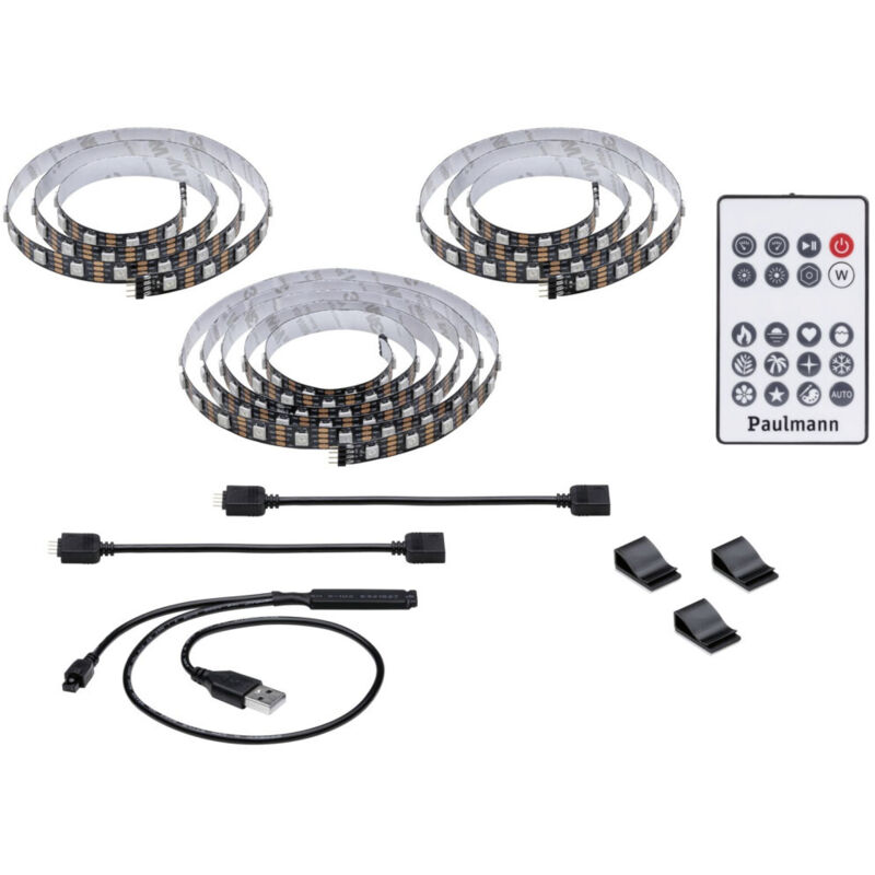 Paulmann Licht - Paulmann Entertain usb led Stripe 3,1 m rgb dimmbar, für 75 Zoll Fernseher led Stripe