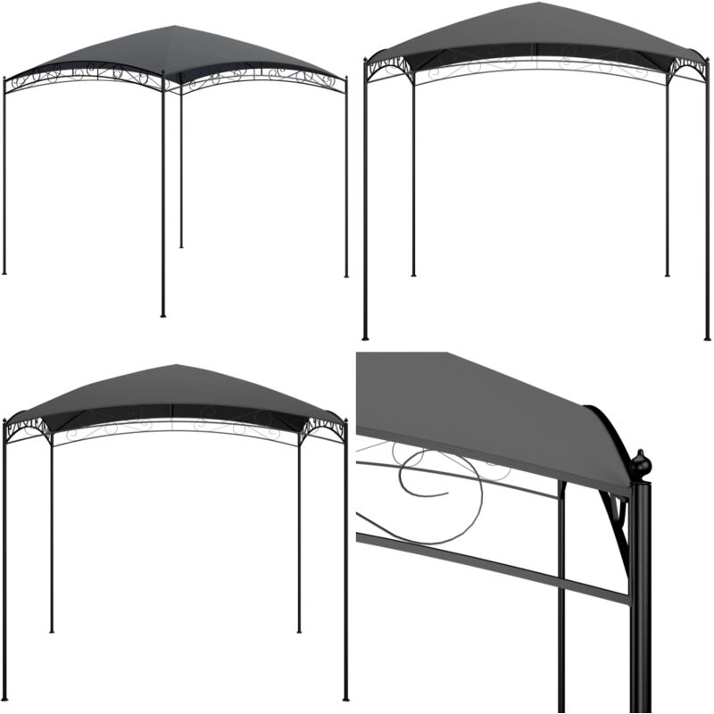 Pavillon 3x3x2,65 m Anthrazit 180 g/m² - Gazebo - Pavillon - Gartenpavillon - Sonnenschutz - Außengarten - Home & Living