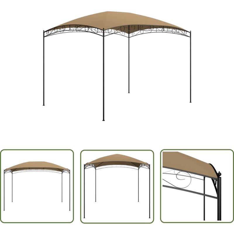 Longziming - The Living Store Pavillon 3x4x2,65 m Taupe 180 g/m² - Gazebo - Pavillon - Gartenpavillon - Außengarten - Partyzelt