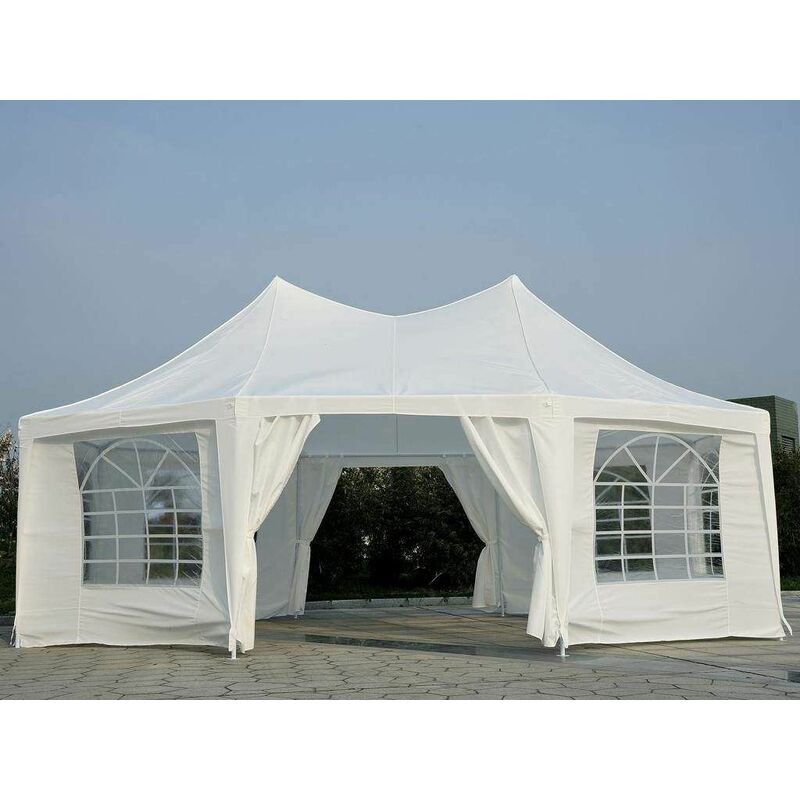 5300-0010 pavillon 6,8X5M achteckig partyzelt gartenpavillon deluxe festzelt garten zelt - Bc-elec