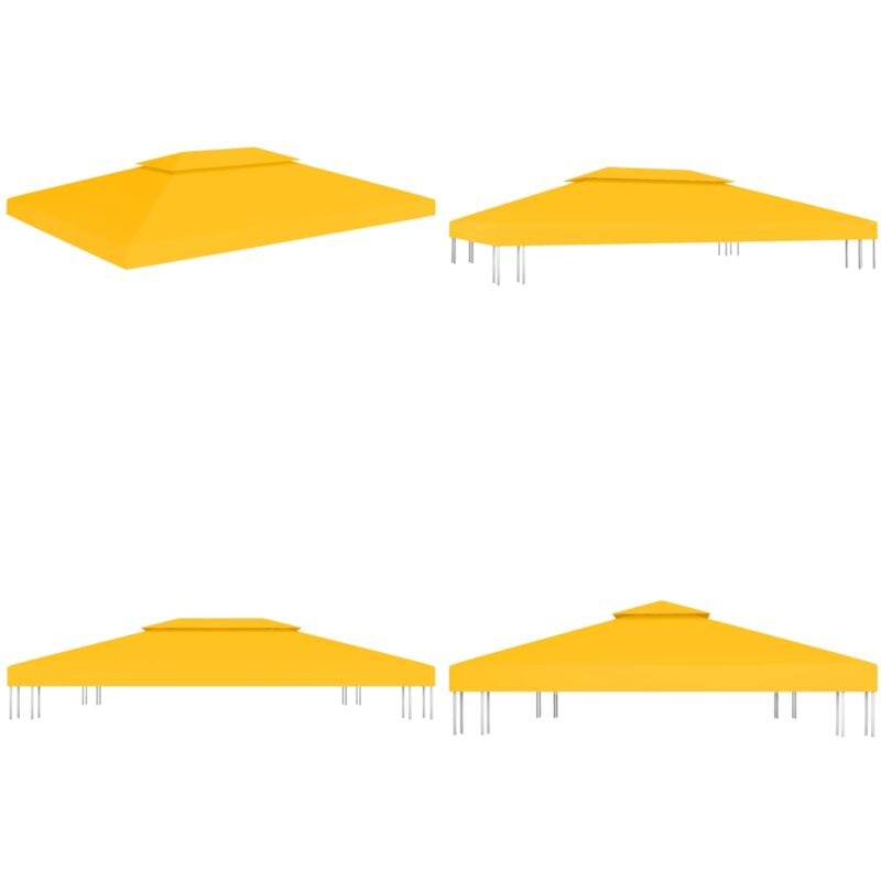 Pavillon-Dachplane mit Kaminabzug 310 g/m² 4x3 m Gelb - Pavillon Dachplane - Pavillon Dachplanen - Home & Living